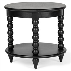Thomas Updated Traditional Black Wood Spindle End Table|