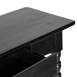 Thomas Updated Traditional Black Wood Spindle Console Table|