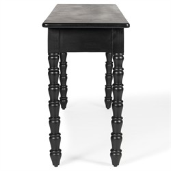 Thomas Updated Traditional Black Wood Spindle Console Table|