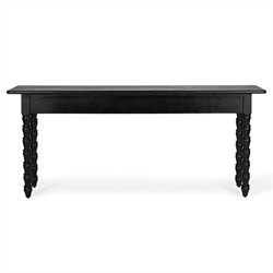 Thomas Updated Traditional Black Wood Spindle Console Table|