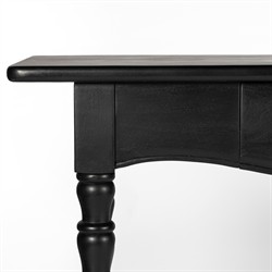 Thomas Updated Traditional Black Wood Spindle Console Table|