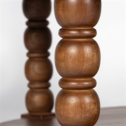 Thomas Updated Traditional Brown Wood Spindle Coffee Table|