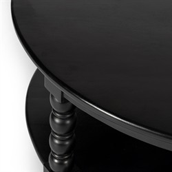 Thomas Updated Traditional Black Wood Spindle Coffee Table|