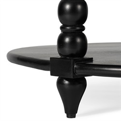 Thomas Updated Traditional Black Wood Spindle Coffee Table|