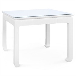 Bethany Coastal Beach White Linen Wood Game Table - 38"|