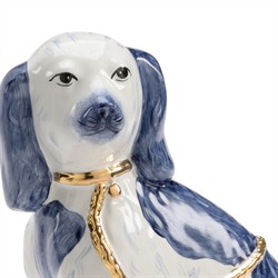 Riven Country Blue Ceramic Staffordshire Dog Figurine - Set of 2|