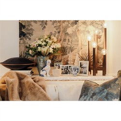 Riven Country Blue Ceramic Staffordshire Dog Figurine - Set of 2|