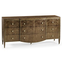 Whitaker Modern Classic Brown Walnut Champagne Steel Dresser|