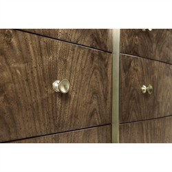 Whitaker Modern Classic Brown Walnut Champagne Steel Dresser|