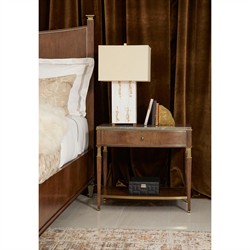 Whitaker Modern Classic Brown Walnut Champagne Steel Bed - King|