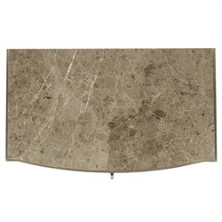 Whitaker Modern Classic Marble Brown Walnut Wide Nightstand|