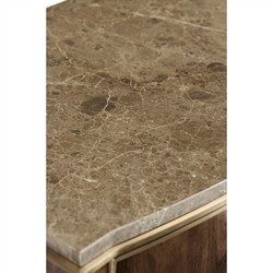 Whitaker Modern Classic Marble Brown Walnut Wide Nightstand|