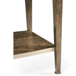 Whitaker Modern Classic Marble Brown Walnut Wide Nightstand|