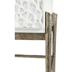 Maris Coastal Beach White Coral Patterned Oak Wood Bar Cabinet|