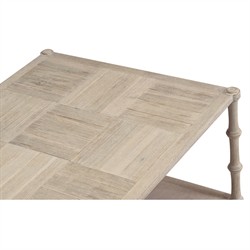 Mateo Modern Classic Beige Acacia Wood Bamboo Rectangular Coffee Table|