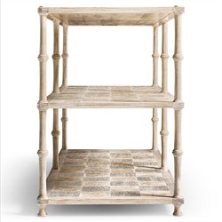 Mateo Modern Classic Beige Acacia Wood Bamboo Console Table|