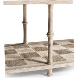 Mateo Modern Classic Beige Acacia Wood Bamboo Console Table|