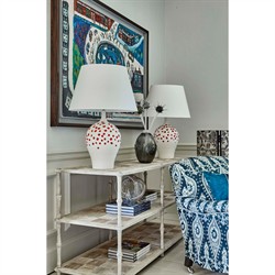 Mateo Modern Classic Beige Acacia Wood Bamboo Console Table|