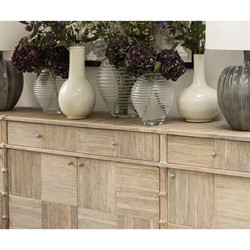 Mateo Modern Classic Beige Acacia Wood Bamboo Buffet|