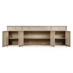 Mateo Modern Classic Beige Acacia Wood Bamboo Buffet|