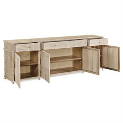 Mateo Modern Classic Beige Acacia Wood Bamboo Buffet|