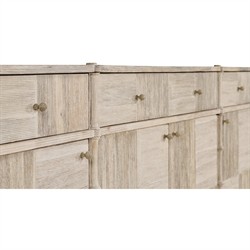 Mateo Modern Classic Beige Acacia Wood Bamboo Buffet|
