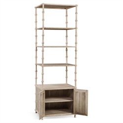 Mateo Modern Classic Beige Acacia Wood Bamboo Etagere|
