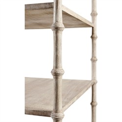 Mateo Modern Classic Beige Acacia Wood Bamboo Etagere|