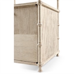 Mateo Modern Classic Beige Acacia Wood Bamboo Etagere|