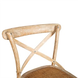 Maze Rustic Lodge Natural Woven Rattan Brown Oak Counter Stool|