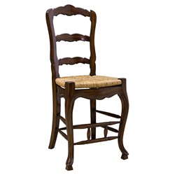 Lacey Updated Traditional Natural Woven Dark Brown Wood Counter Stool|