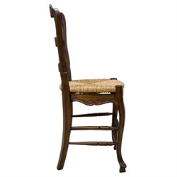 Lacey Updated Traditional Natural Woven Dark Brown Wood Counter Stool|