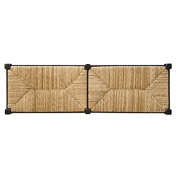 Arnold Coastal Beach Natural Woven Black Mahogany Wood Dining Bench|