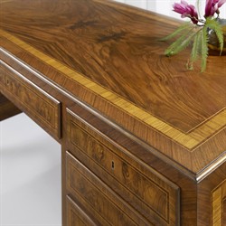 Bruce Updated Traditional Brown Burl Wood Desk|