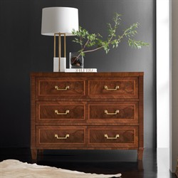Grayson Updated Traditional Brown Walnut Wood Dresser|