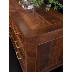 Grayson Updated Traditional Brown Walnut Wood Dresser|