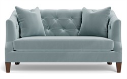Willa Saltwater Blue Performance Velvet Settee - 61&quot;|