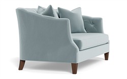 Willa Saltwater Blue Performance Velvet Settee - 61&quot;|