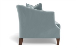 Willa Saltwater Blue Performance Velvet Settee - 61&quot;|