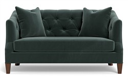 Willa Lagoon Performance Velvet Settee - 61&quot;|