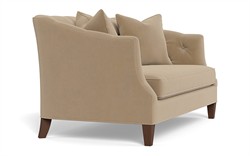 Willa Sand Dune Performance Velvet Settee - 61"|