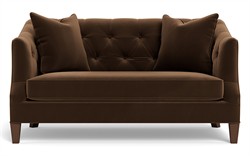 Willa Molasses Performance Velvet Settee - 61&quot;|