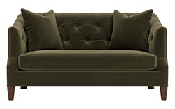 Willa Boxwood Green Performance Velvet Settee - 61"|