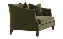 Willa Boxwood Green Performance Velvet Settee - 61"|