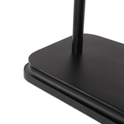 Hadwick Traditional Brown Rattan Shade Black Iron Table Lamp|