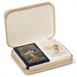 AERIN Enzo Modern Classic Fawn Leather Case Travel Card Set|
