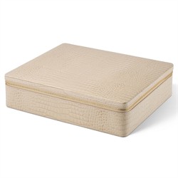 AERIN Enzo Modern Classic Fawn Leather Case Travel Mahjong Set|