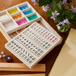 AERIN Luxe Modern Classic Cream Shagreen Mahjong Set|