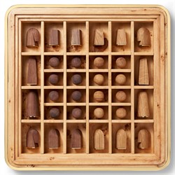 AERIN Updated Traditional Moss Green Velvet Brown Burl Wood Chess Set|