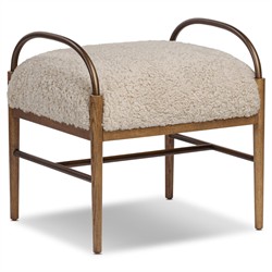 Demi Beige Shearling Accent Stool|